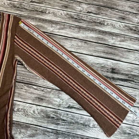 WallFlower Womens Aztec Knit Long Sleeve Shirt Brown Black Tan Pink M Med Medium - Picture 13 of 13